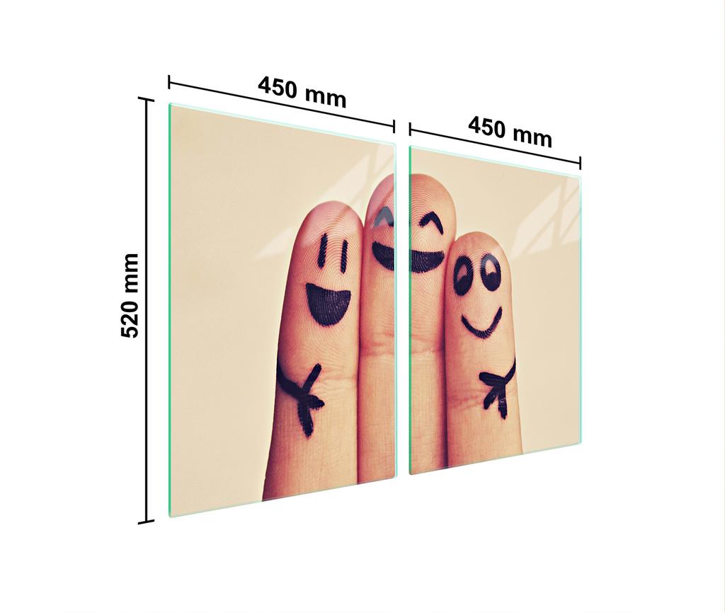Glass protective plate for the stove 2x45x52 Smile