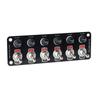 Rockers Switch, 6 Gang Round Rockers Switch Panel, Waterproof Easy-to-Install 12V 24V Switch 10A Fuses for Boats