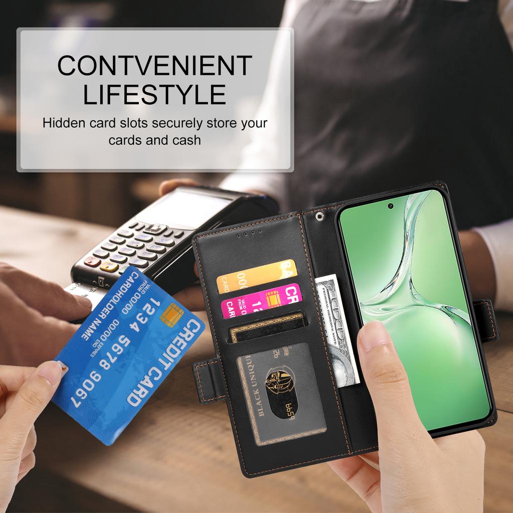 DF-010 For Oppo K12/OnePlus Nord CE4 5G Stand Case Anti-Drop PU Leather Wallet Phone Cover