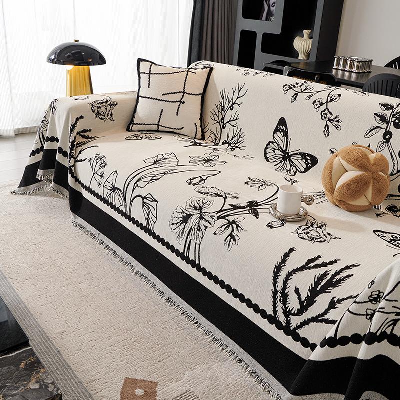 Винтажный утолщенный чехол для дивана из синели, нескользящее одеяло для дивана, простое подушка, полотенце для волос от ветра и песка, модное одеяло, полотенце для дивана