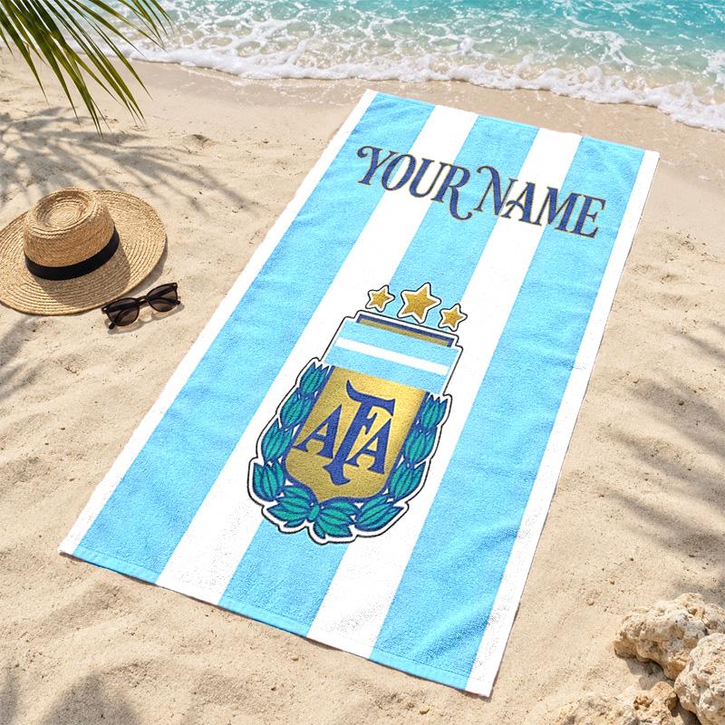Argentina national team Custom Name Beach towels also serve as bath towels summer essential a musthave for the outdoors the beach and the pool