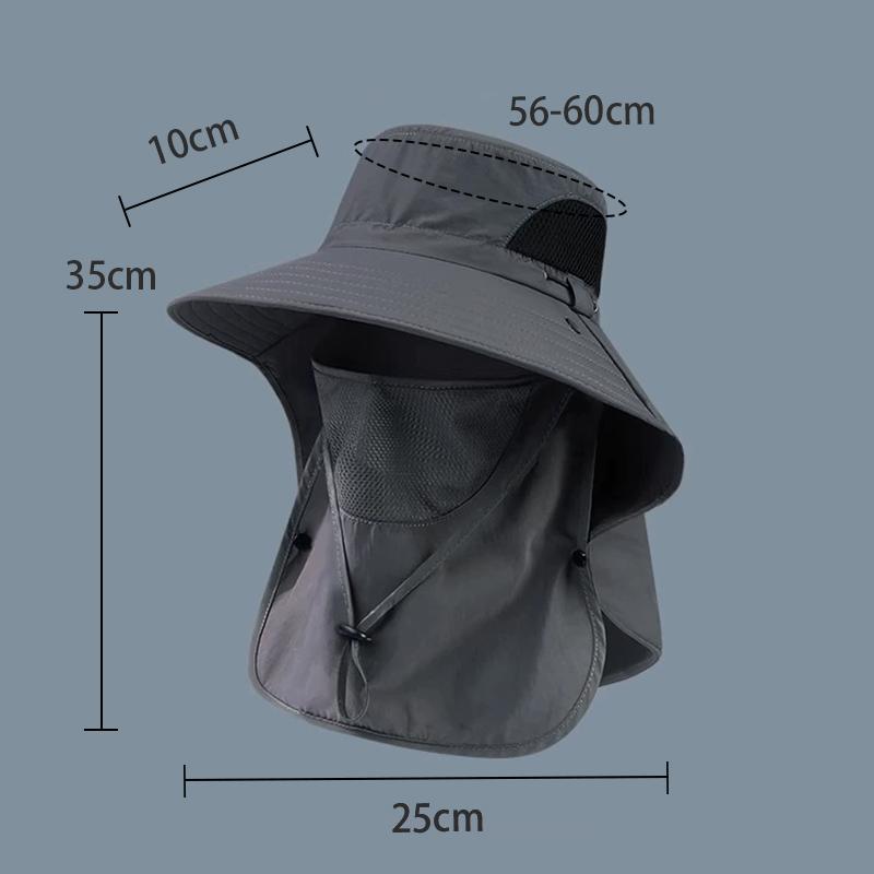 Fisherman Hat Summer Sun Hat Men'S Outdoor Mountaineering Hat Fishing Face Covering Wide Brim Sun Hat