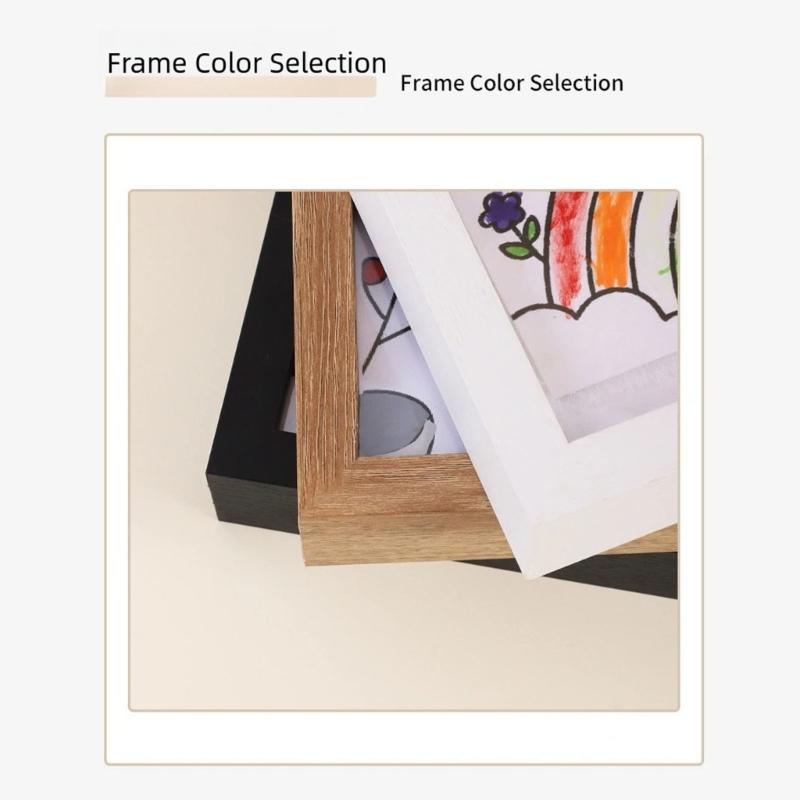 Easy Change Magnetic Closures Photo Frame Solid Wood Picture Storage Frame Memory Display Case For Home Office Decors