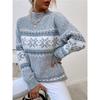 Half Turtleneck Snowflake Sweater Women
