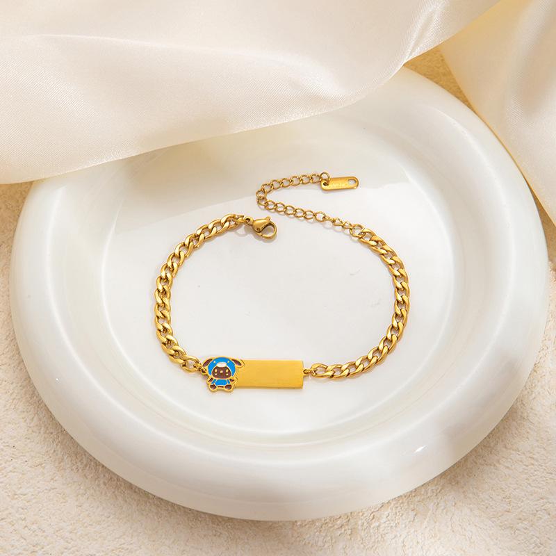 Браслет-жетон для щенка из нержавеющей стали: Стильные, креативные и универсальные украшения в стиле легкой роскоши