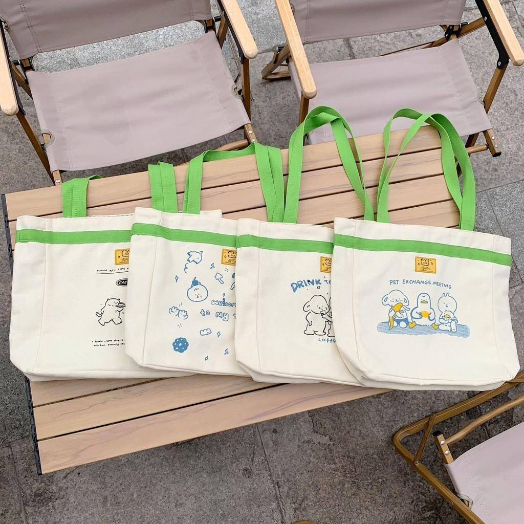 Очаровательная холщовая сумка-тоут в стиле Инс, милая повседневная сумка через плечо для школы, на каждый день