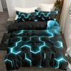 3Pcs Duvet Cover Set, 3D Hexagonal Honeycomb Pattern Duvet Cover Set For Boys, Twin/Full/Queen/King Size