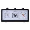 Retro Manual Analog Flipped Calendar Mechanical Alarm Clock with 3 Press Button