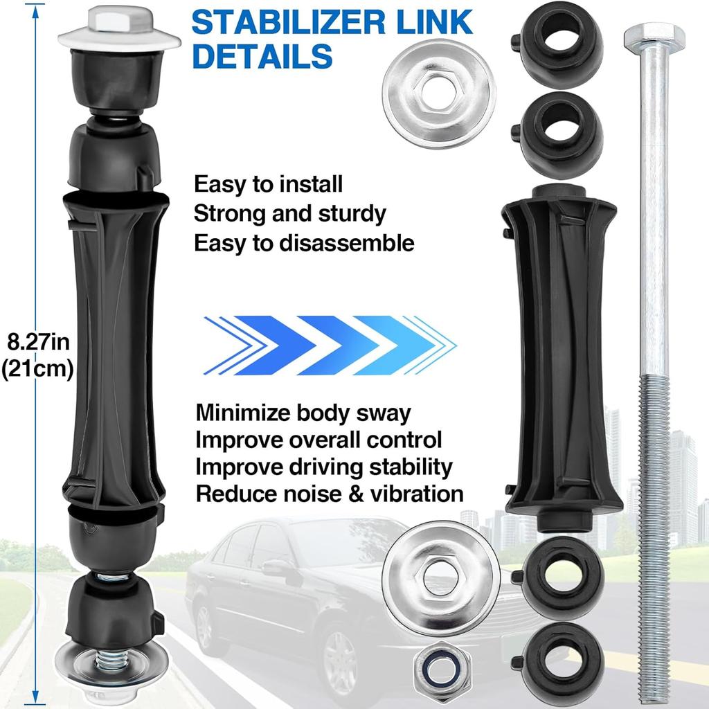 K700432 Передние стойки стабилизатора для 2007-2016 Chevrolet Chevy Silverado 1500 Tahoe Suburban Avalanche Cadillac Escalade GMC Yukon Sierra, 2