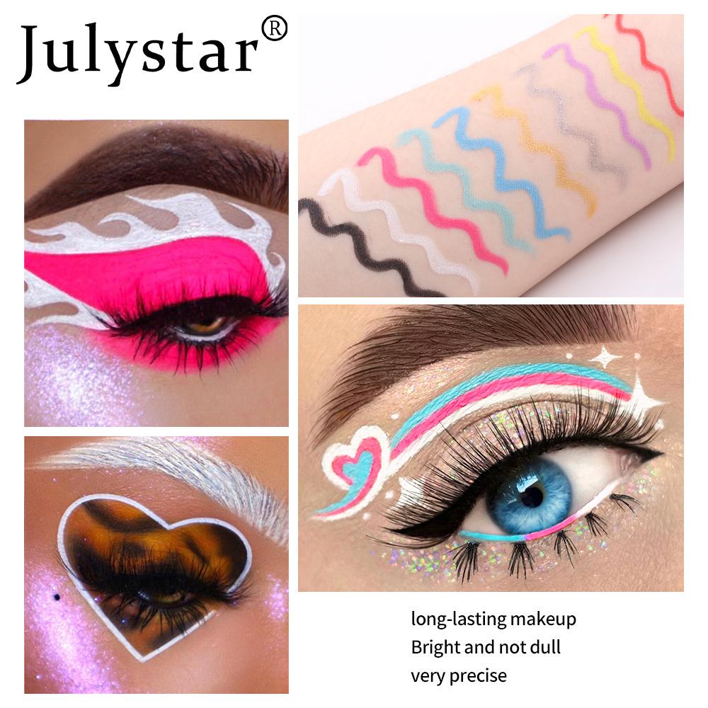 Julystar Color Eyeliner Gel Pen Ultra-fine Eyeliner Waterproof, Oil-proof, Non-smudge-proof, Long-lasting Eyeliner