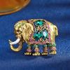 Vintage Thai Elephant Brooch High-End Women'S Niche Design Sense Animal Brooch Personality Crystal Pin Accessories