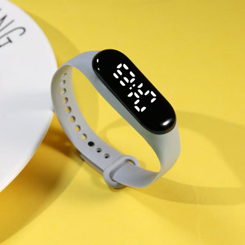 Водонепроницаемые белые светодиодные сенсорные часы для мальчиков и девочек средней школы