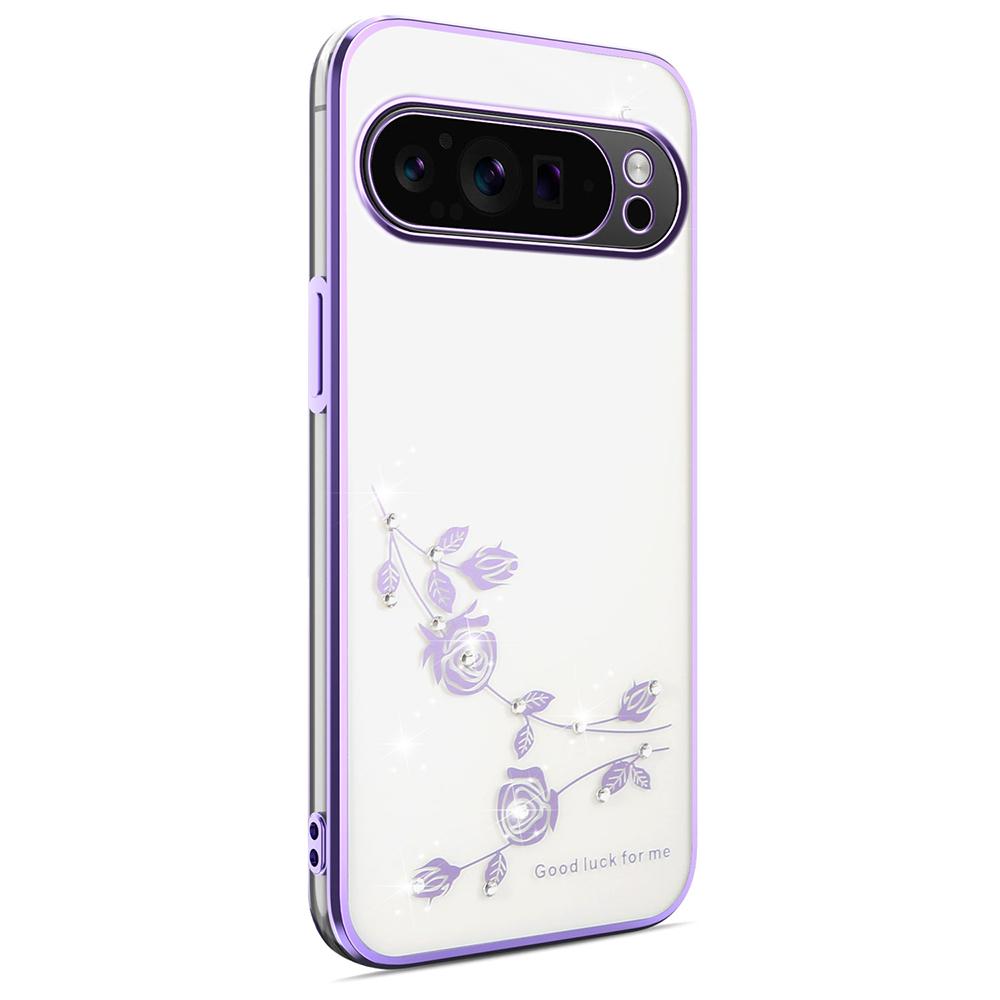 KADEM For Google Pixel 10 Pro XL Case Flower Rhinestone Decor TPU Phone Cover