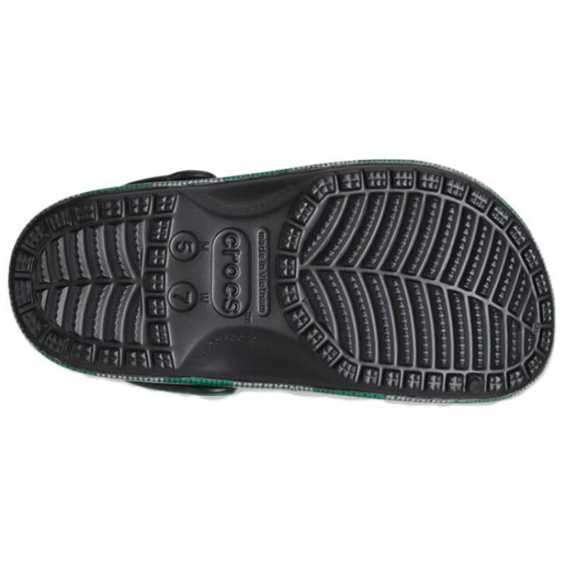 Crocs Туфли EVA с круглым носком и отверстием для пяточной части, унисекс, черно-зеленые