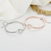 Aihitero Rose Gold Flower Bangle Bracelet 'Always My Sister Forever My Friend' Message 18cm Length Cubic Zirconia Women's