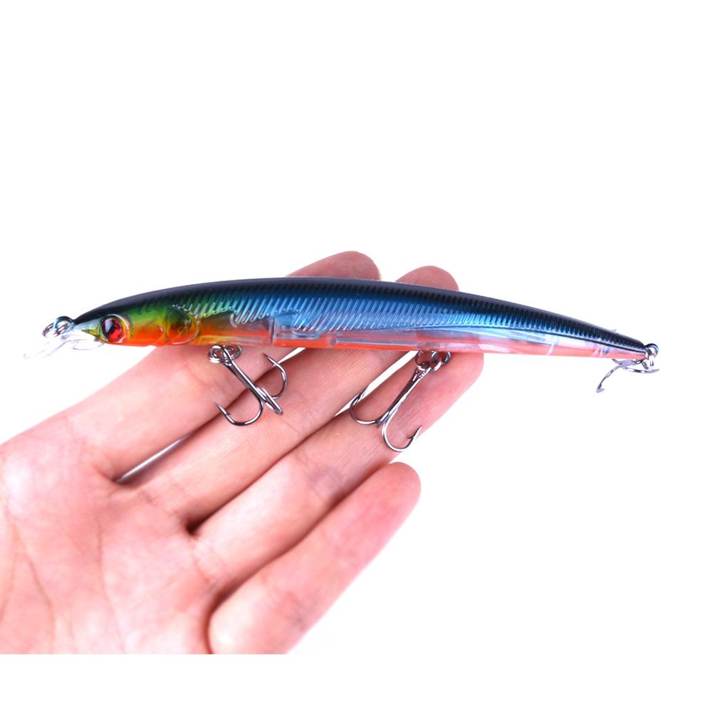 1pc Lifelike Pike Perch Lure Hengjia Plastic Wobbler Minnow Fishing Lure with 3D Eyes 0.47oz/5.3''