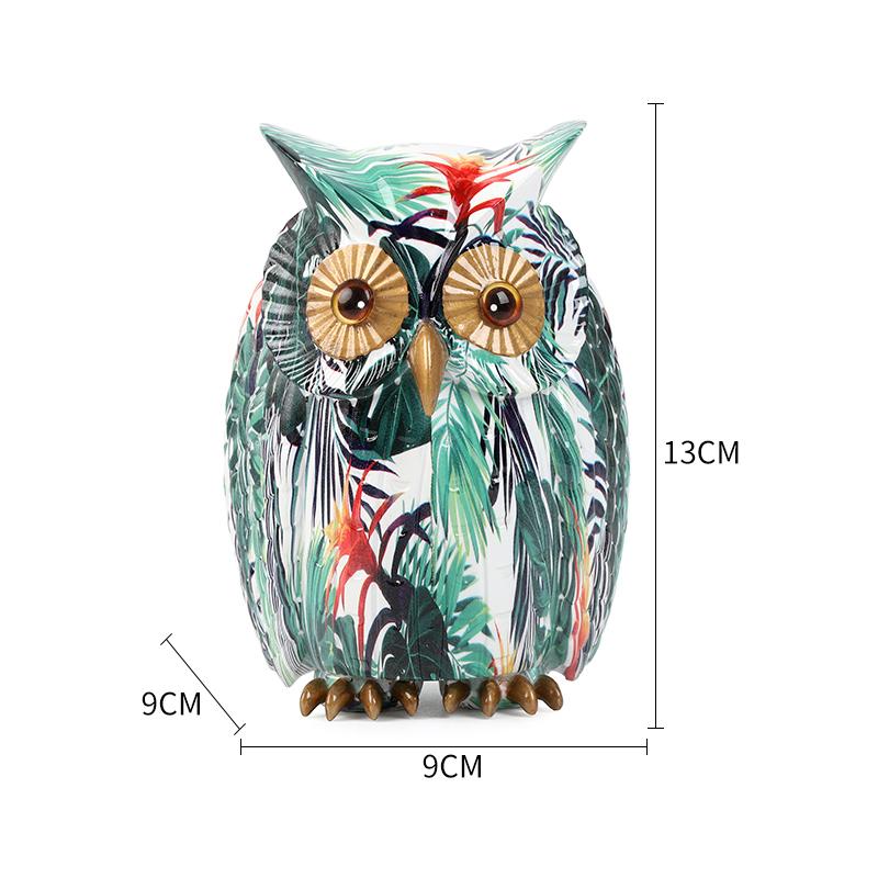 Painted Owl Resin Figurines Nordic Modern Graffiti Animal Sculpture Living Room Ornaments For Home Decor Desk Office Decoration