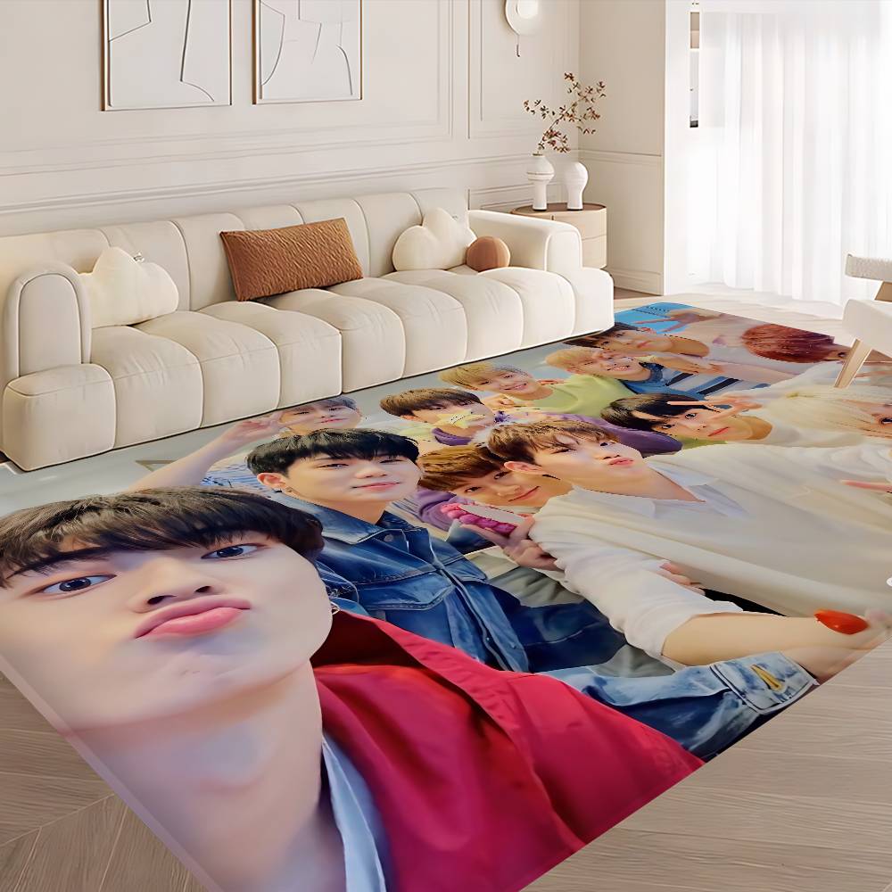 Kpop Group T-Treasure Floor Mat INS Style Soft Bedroom Floor House Laundry Room Mat Anti-skid Household Carpets