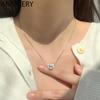 Copper Inlaid Zircon Heart Necklaces for Women Simple Clavicle Chain Accessories