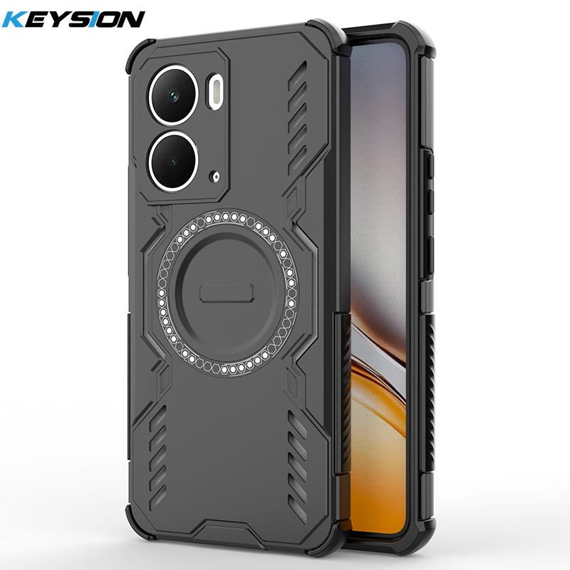 KEYSION Полый чехол для отвода тепла для Realme P3 5G Силикон+ПК Магнитное охлаждение Противоударный чехол для телефона для OPPO Realme P3 5G