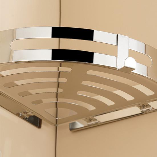 Компактная угловая душевая полка для ванной комнаты, бесплатная перфорация, простая установка, 2 крючка