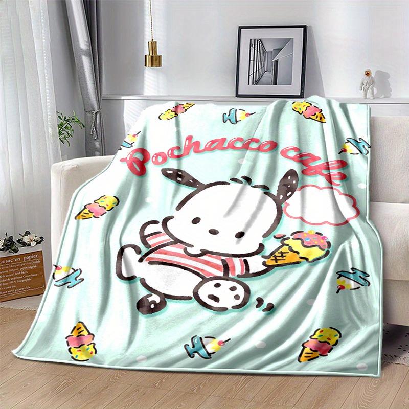 1pc. Pochacco Cafe Ice Cream Theme Blanket - Cute Cow Design for Home, Office, Outdoor Use, Gift Idea, Suitable for Al