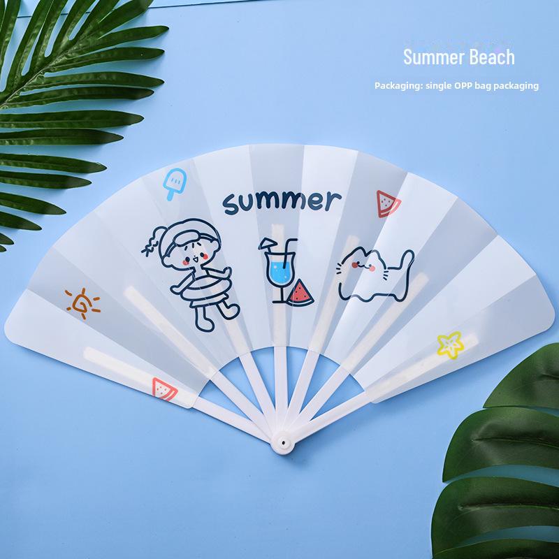 Portable Cute Cartoon Folding Fan - Handheld and Compact for Summer