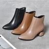 2025 New Pointed Short Boots Medium Heel Thick Heel Women's Boots Ins Versatile Comfortable Short Boots Short Boots Pointed