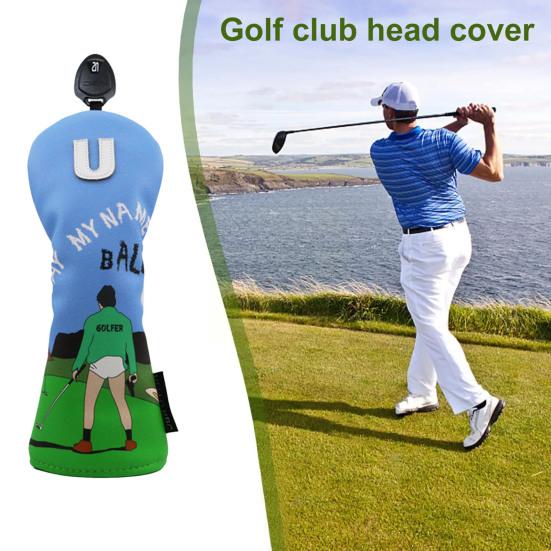 Чехлы для гольф-клюшек из искусственной кожи с мультяшным принтом, чехлы для головок паттеров для гольфа, гибридные чехлы для гольф-клюшек, аксессуары для драйверов, фервей, вудс