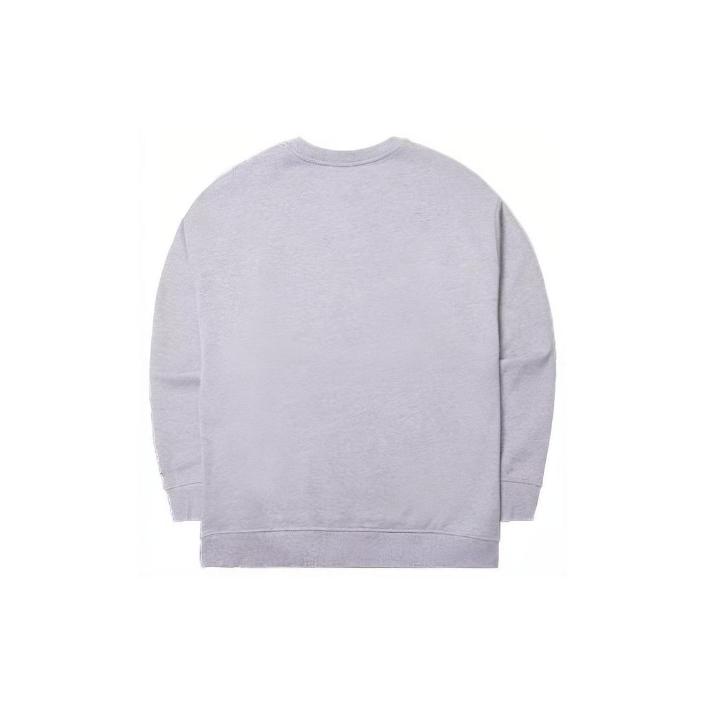 New Era Свитшот унисекс с минималистичным вышитым логотипом FW23, круглый вырез, цвет серо-каменный 14112307