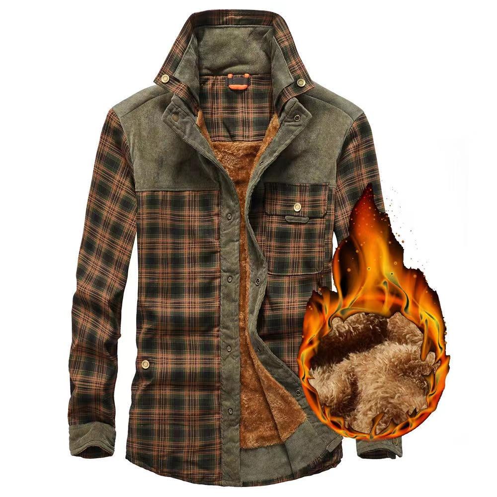 Мужские осенне-зимние повседневные толстые теплые рубашки Camisa Masculina Chemise Homme мужские шерстяные флисовые пальто в стиле милитаркоати