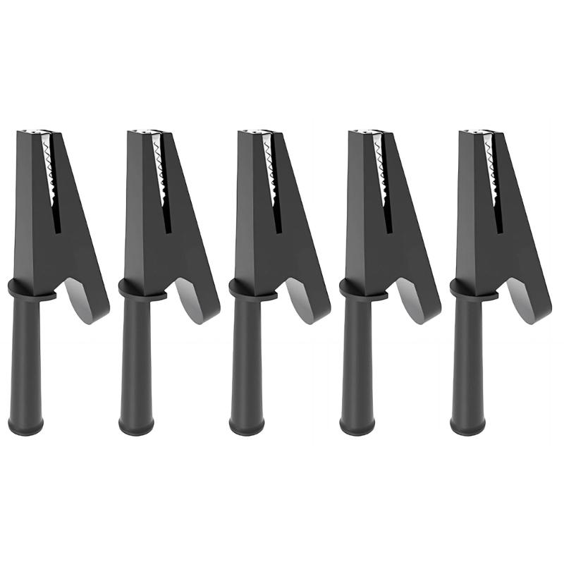 5pcs Insulated Alligator Clip For High Current Power Wire Testing Copper Plated Featuring 4mm Banana Plug Hole