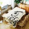 Owl Pattern Tablecloth Creative Character Green Leaf And Bird Polyester Comfortable Waterproof Table Cloth Cover For Home