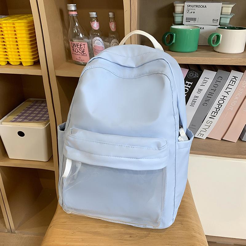 Школьный рюкзак лето инс свежий высокая ценность милая девушка путешествия спина ученики средней школы прозрачный промежуточный слой
