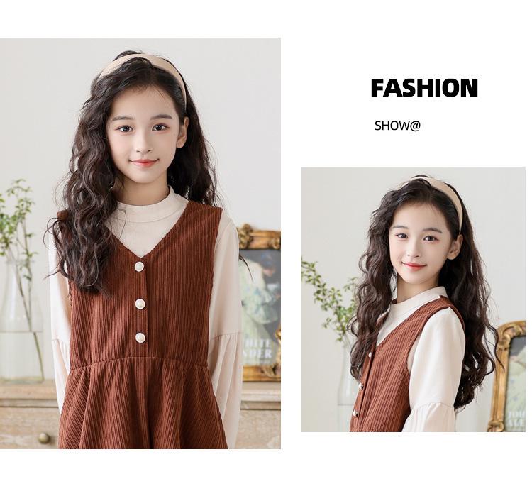Платье принцессы CUHK для девочек, с длинным рукавом, с эффектом двухслойности - Модный осенне-зимний стиль