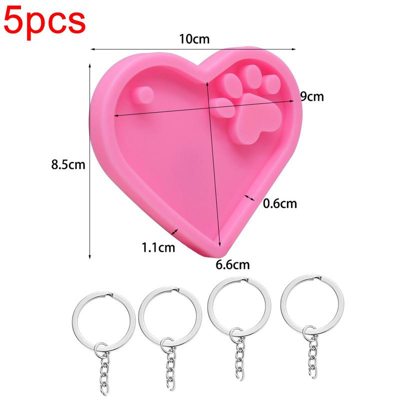 Силиконовая форма в виде бабочки, сердечко, лапка, брелок, подвеска, формы с 2 кольцами для ключей для украшения торта из шоколадных конфет своими руками