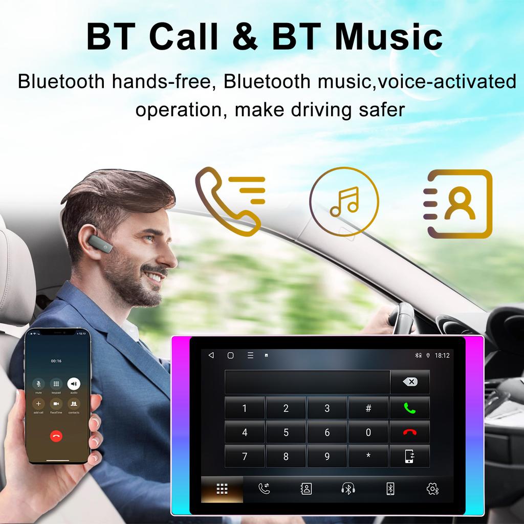 Универсальный экран Android 11,5", беспроводной автомобильный видео-DVD-плеер Carplay, универсальное головное устройство GPS Carplay 5G Wifi BT5.4