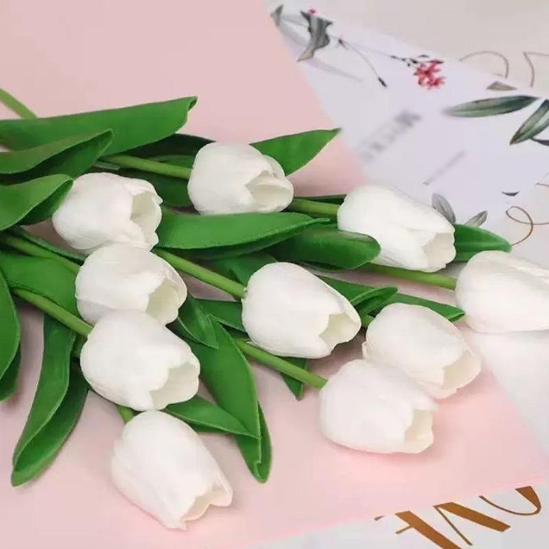 1-50pcs of Artificial Plant Tulip Soft Pole Room Dining Table Decoration Wedding Party Garden DIY Christmas Anniversary Decor
