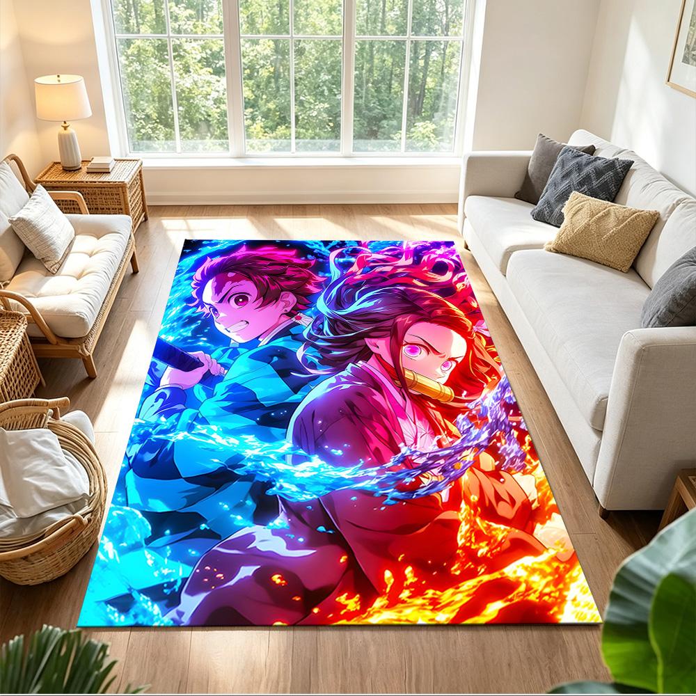 Demon Slayer Battle Fury Non-Slip Home Carpet Design for Office Decor Living Room Gift
