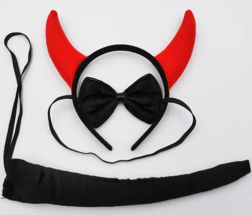 Золотой блестящий головной убор с дьявольскими рожками из пайеток для рождественского и хэллоуинского выступления.