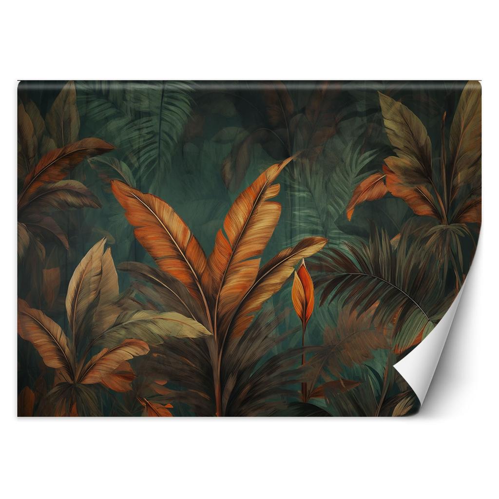 Wallpaper Tropical Leaves Flowers