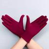 1 Pair Unsiex Winter Gloves Five Fingers Solid Color Elastic Anti Slip Sun Protection Breathable Soft Stage Performance Auction Ritual Girl Gloves