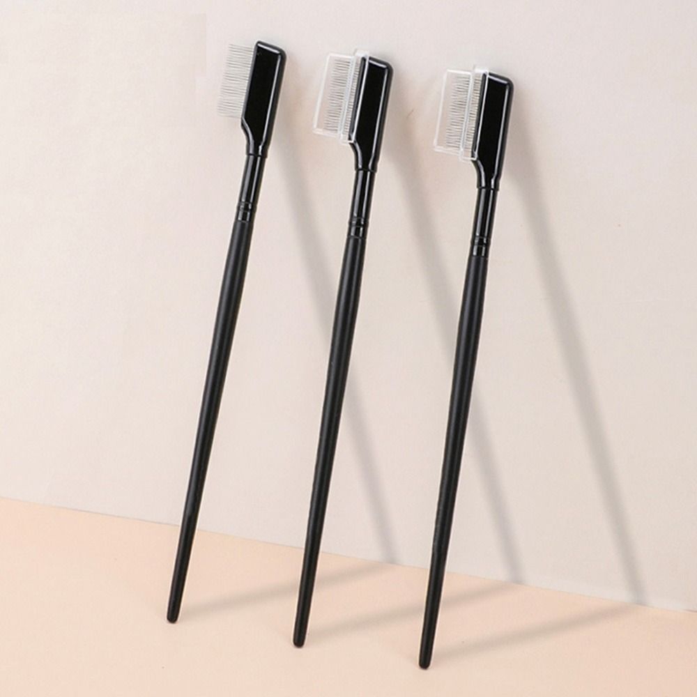 Comb Eyelash Comb with Cover Eyelashes Separator Curler, Makeup Brush Brow Comb Eyelash Brush