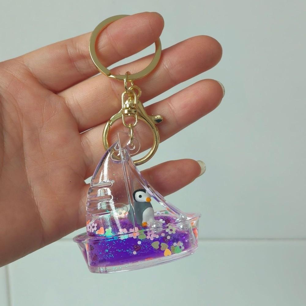 Oil Filled Glass Pocket Fish Keychain Handcrafted Glass Keychain Ornament Bag Accessories