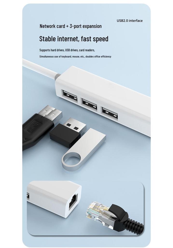 Сетевая карта RJ45 + USB 2.0 концентратор с поддержкой Gigabit