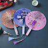 Chinese Style Printed Pattern Ornament Art Craft Decorative Folding Fans Performance Props Paper Multiple Colors 6 Colors