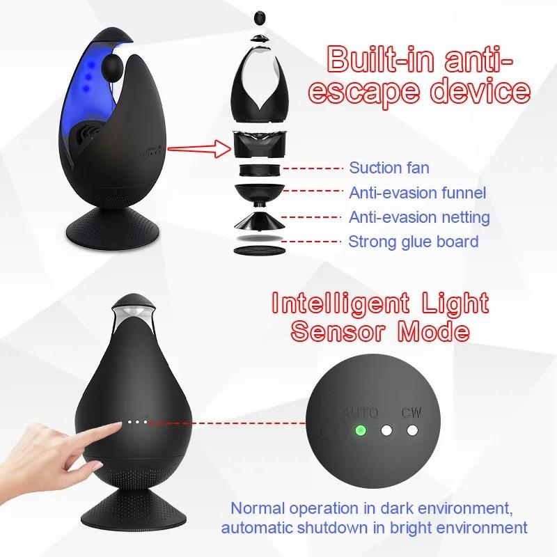 Indoor Fly Trap Mosquito Catcher & Killer with Strong Suction Fan Mosquito Killer Trap for Fly Mosquito Gnat Insect Moth Bug