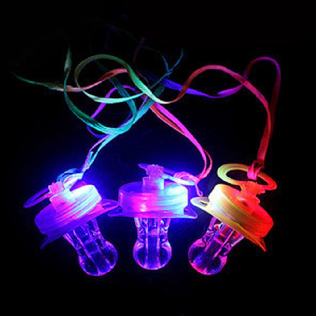 Colorful Flash Pacifier Whistle Toy With Flashing LED Light For Night Event And Party Gathering Adult Kids Favor Gift