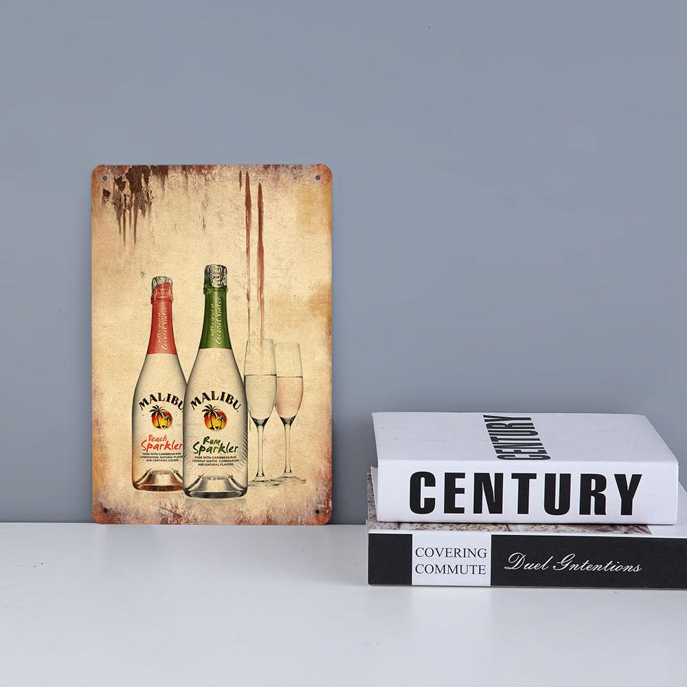 Малибу Жестяная Табличка Ром Металлическая Картина Табличка Для Бара Паба Клуба Кафе Наклейка На Стену Украшение Семейный Постер Тарелки 20x30см