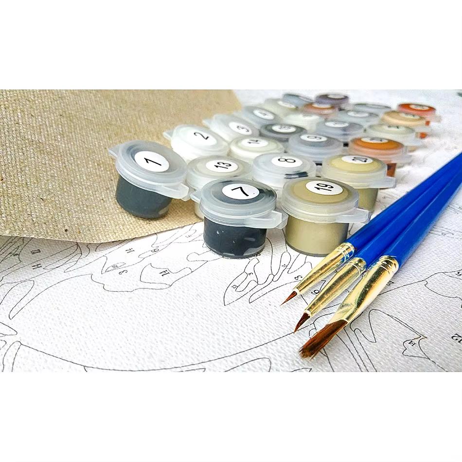 24 Color Personalised Paint By Numbers Photo Custom DIY Oil Painting By Number Picture Canvas Portrait Family Children